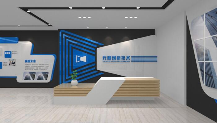 公司前臺形象背景墻效果圖(圖2) 原創場景企業前臺背景墻形象墻效果圖